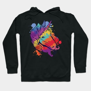Rainbow Unicorn Mythical Animal Social Distancing Pastel FaceMask Hoodie